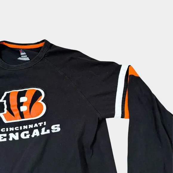Cincinnati Bengals Majestic Shirt Mens XL Black Long Sleeve NFL Football Raglan - Picture 4 of 9
